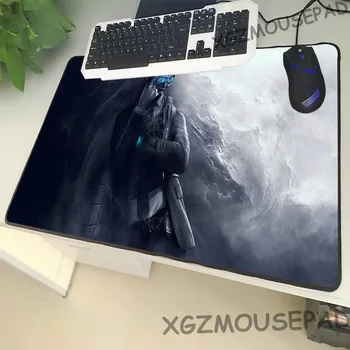 

XGZ Promotional Large Size Mouse Pad Black Lock Side Fashion Cool Man Laptop PC Table Mat Black Coat Printing Rubber Non-slip