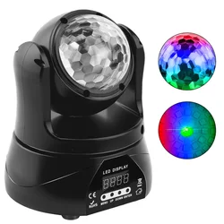 Projecteur à tête mobile Double face LED RGB 15W DMX512, projecteur avec boule magique et Laser DJ Disco, éclairage de scène pour fête, 5050 