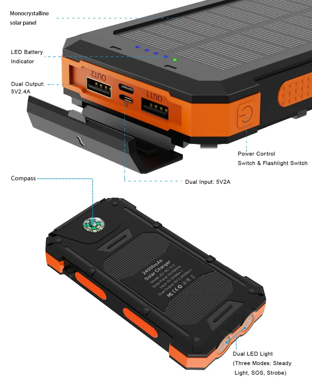 outdoors solar power bank