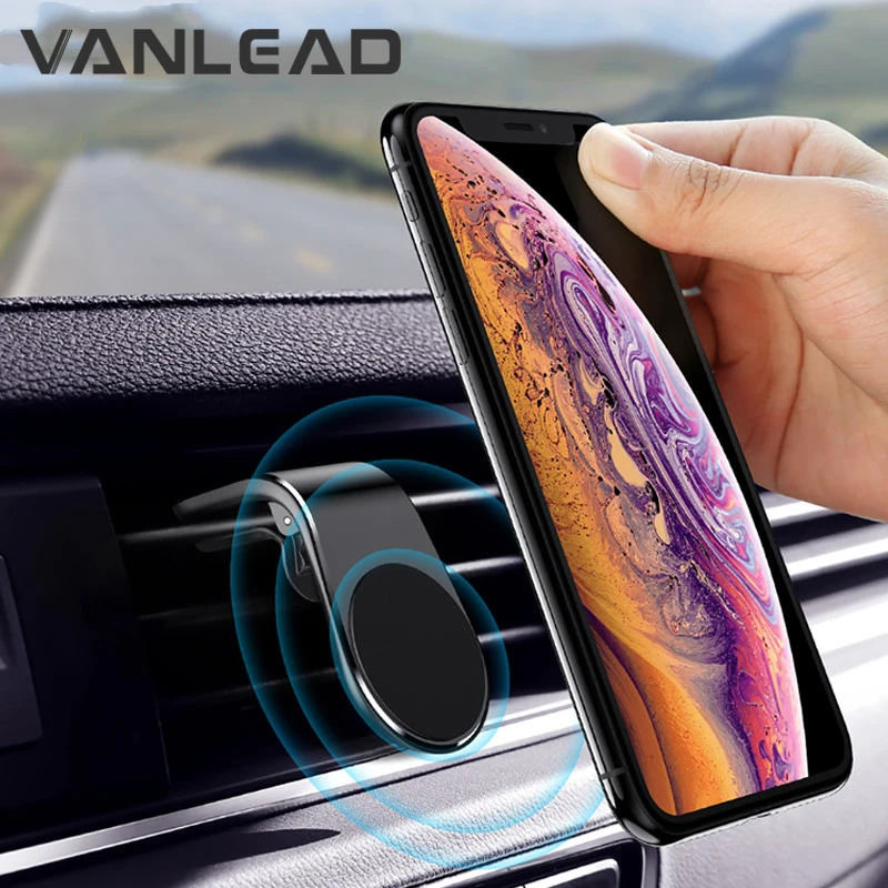 Vanlead магнитный автомобильный держатель для телефона L форма вентиляционное отверстие подставка в автомобиль gps держатель мобильного телефона для iPhone X samsung S9 Xiaomi