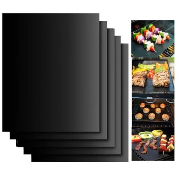 

6pcs Non-stick BBQ Grill Mat Baking Mat BBQ Tools Teflon Cooking Grilling Sheet Heat Resistance Easily Cleaned Kitchen Tools