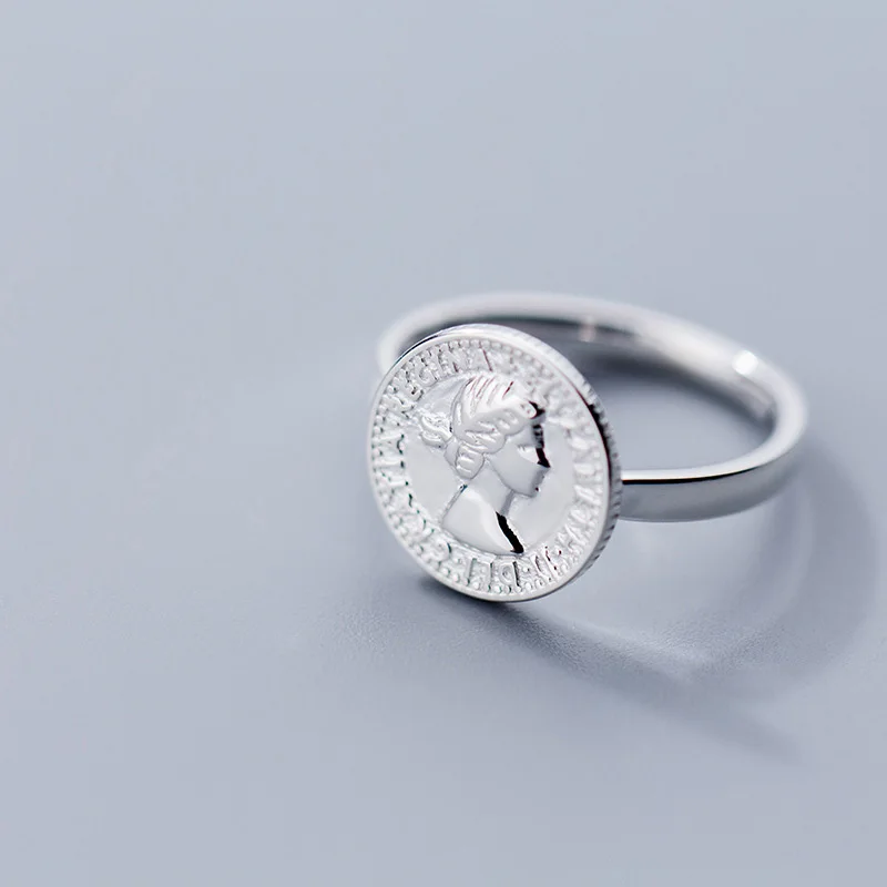 Trustdavis Мода Подлинная стерлингового серебра 925 Сладкая монета безразмерное кольцо на палец подарок для женщин ювелирные изделия из стерлингового серебра DS2254