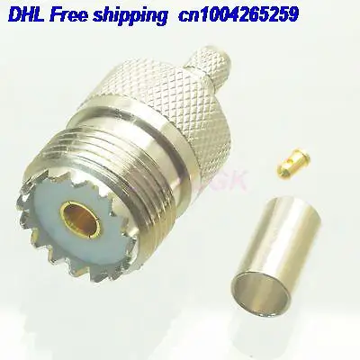 

DHL 100pcs SO239 UHF female jack crimp RG58 RG142 LMR195 RG400 radio connector 22ds