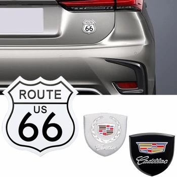 

For SRX Escalade CTS BLS ATS DTS XTS SLS XLR V Deville Seville CT5 Route 66 Car Logo Body Sticker Alloy Automobile Decor