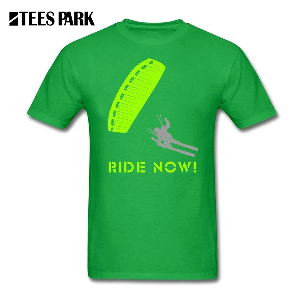 Speedriding! Ride Now футболка Skydiver Parachute Jumping Мужская Дизайнерская футболка Подростковая хлопковая футболка с короткими рукавами рубашки мужские топы - Цвет: Зеленый
