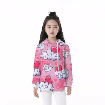 

Kids Clothes Boy Girl Hooded Sweater Baby Fall Winter Knitting Sweatshirt Cartoon Pink Cloud Unicorn Home Clothes