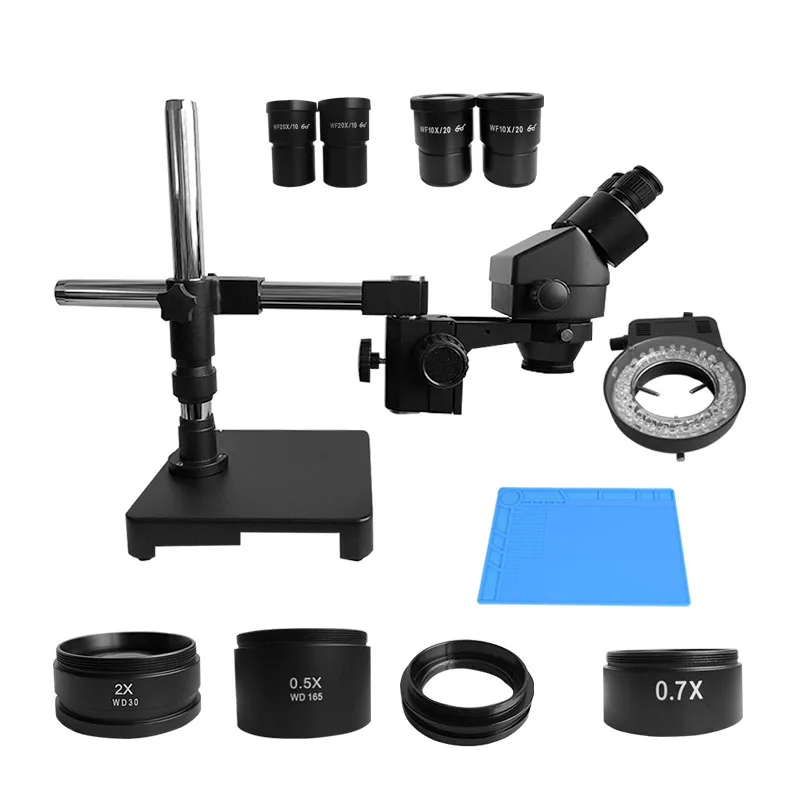 

Mobile phone maintenance single-arm universal support microscope 3.5-180x binocular continuous ploidy microscope PCB testing liq