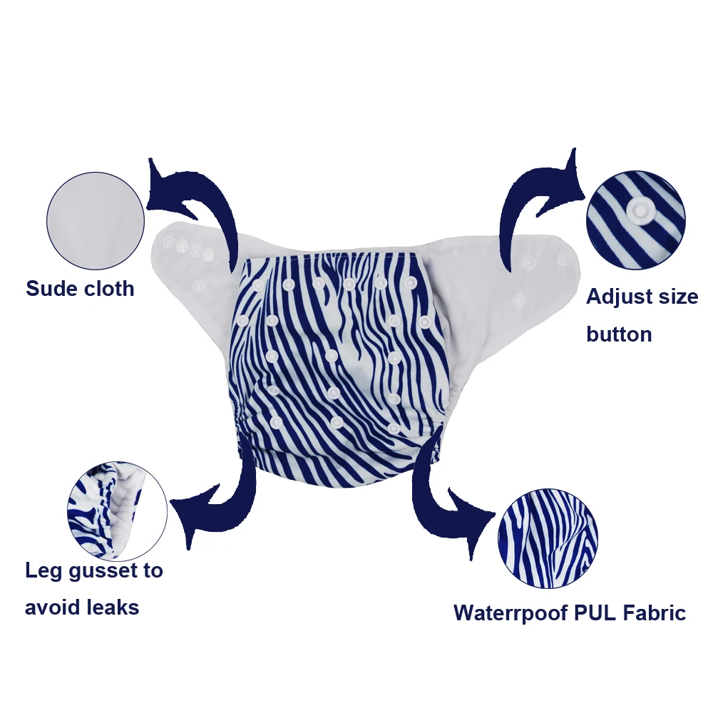 VEJYO детские тканевые подгузники с карманами Моющиеся Многоразовые подгузники с вставками из микрофибры и влажная сухая сумка для хранения нейтральные принты