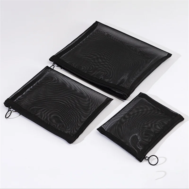 Women Travel Cosmetic Bag Organizer Storage Pouch Toiletry Beauty Wash Bags Casual Zipper Make Up Transparent Mesh Makeup Case