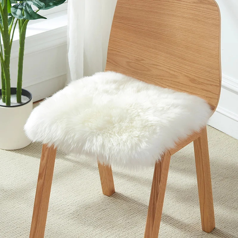 Pure wool upholstery padded winter cushion warm wool sofa cushion fur pad sheepskin office chair cushion