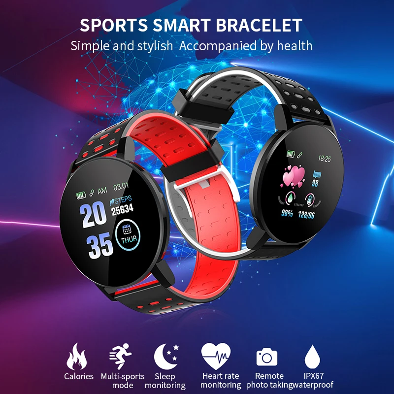 

2020 Smart Bracelet Watch Man Wen Waterproof Blood Pressure Measurement Fitness Tracker Heart Rate Monitor Pedometer Smart Band