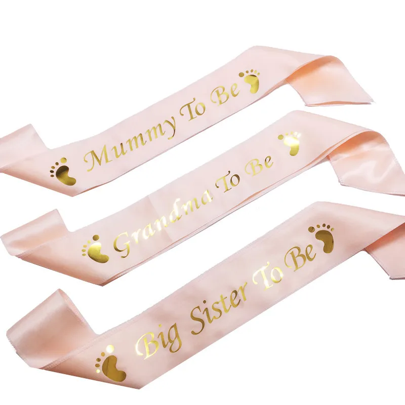 Baby Boy Girl Baby Shower Gender Reveal Party Decorations Favor Gifts Mummy To Be Grandma Big Sister To Be Satin Ribbon Sash