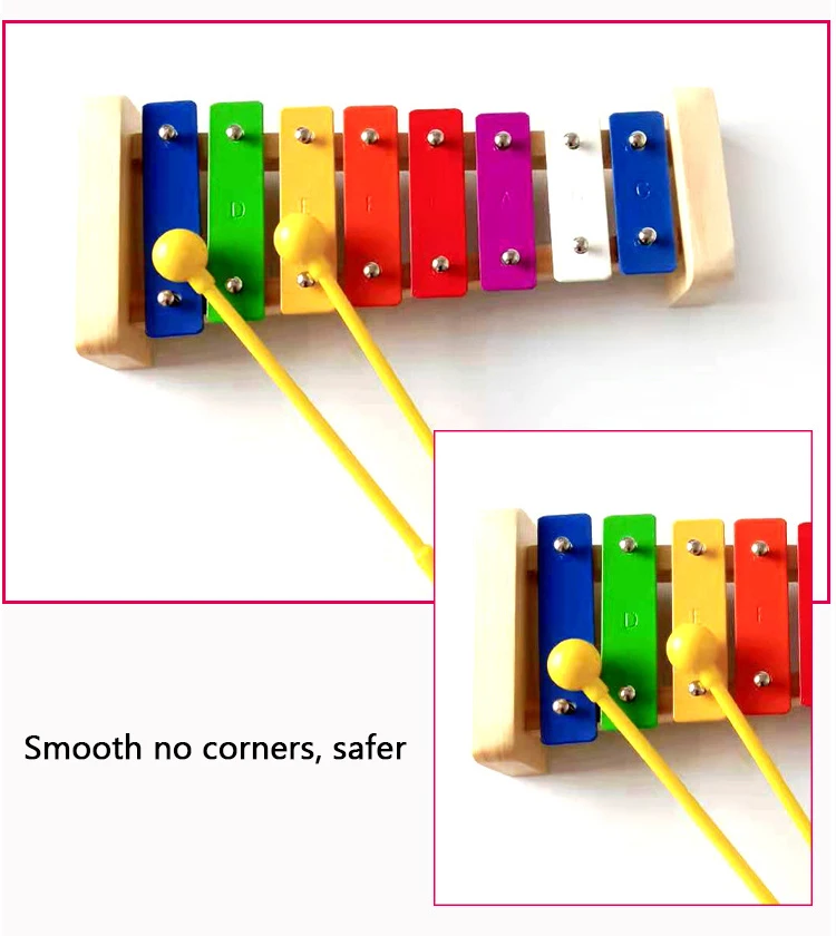 8 ключей ксилофон детский ОРФ Музыкальные инструменты малыш ребенок стук на пианино Развивающие деревянные игрушки
