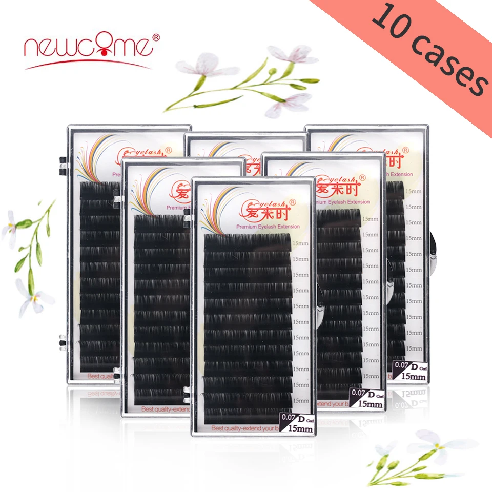 

All Sizes 10 Trays Volume Eyelash Extension Lashes Professional Silk Individual Lash Extension Supplie Soft Faux Mink PBT Lash