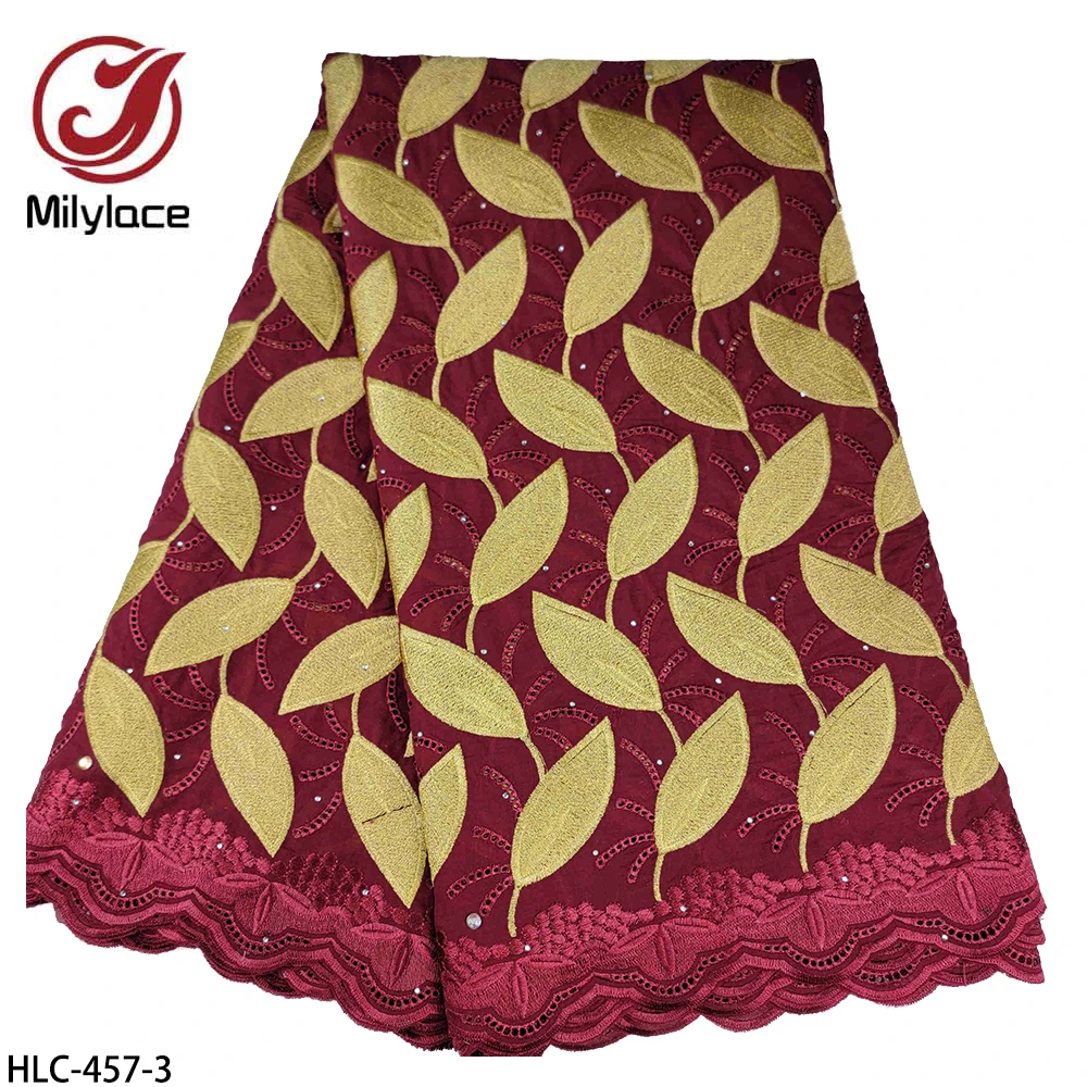 

New Swiss Voile Lace Fabric High Quality Cotton Lace Fabric with Swiss Lace Fabric of 16 Color for Wedding Dress HLC-457