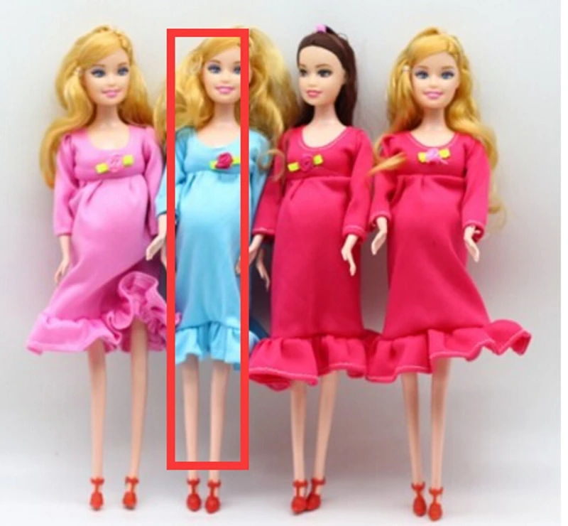 

2019 NEW 1pcs DIY Brown hair Real pregnant mom doll have a baby in her tummy for barbie dolls child toy gift JUN 19QF
