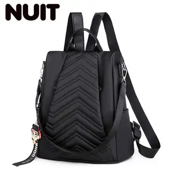 

Winter Soft Pendant Black Anti-theft Backpack Designer Backpack Lady High Quality Striped Waterproof Backpack Sac A Dos