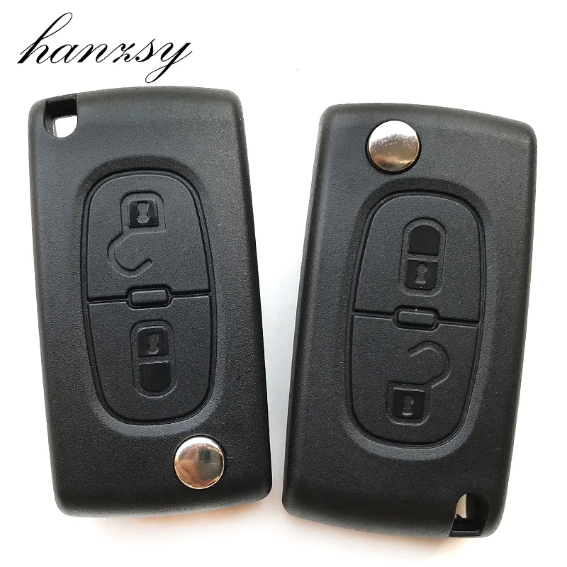 2 Button Flip Folding Remote Key Fob Shell Case for PEUGEOT 307 308 407 408 207
