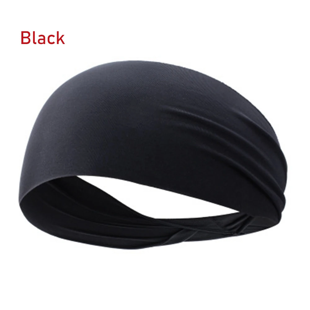 1Pc Elastic Yoga Headband Sport Sweatband Women/Men Running Hair Band Turban Outdoor Gym Sweatband Fitness Bandage Accessories - Цвет: Черный