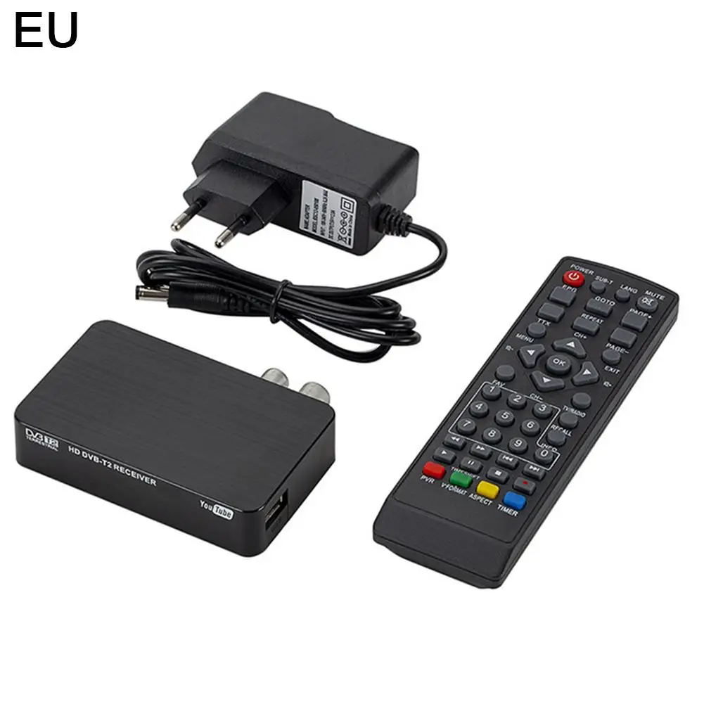 Полностью HD 1080P цифровой DVB-T2 Мини ТВ приемник дистанционное управление Многофункциональный наземный ТВ-тюнер мощный телеприставка DVB-T2