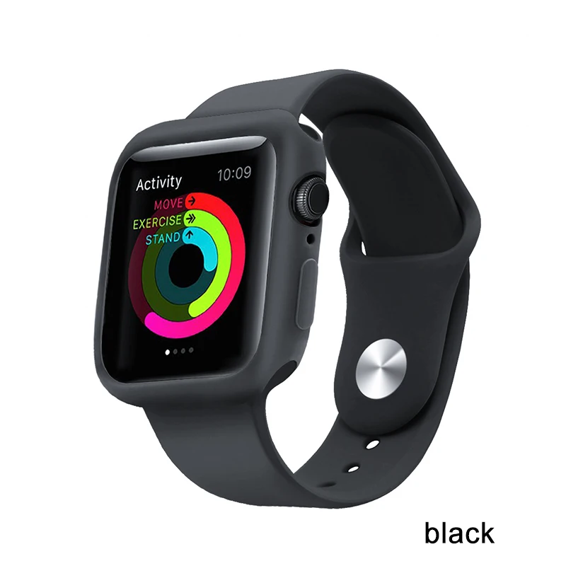Black Чехол для Apple Watch, чехол для Apple watch 5, 4, 44 мм, 40 мм, iWatch, чехол 42 мм, 38 мм, ударопрочный защитный бампер для экрана, Apple watch 3, 2, 1 - Цвет: Black