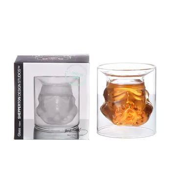 

Star Wars Wine Glass White Soldier Model Double Layer Creative Glass Water Cup Personal Beer Mug High Boron Glass Holiday Gift