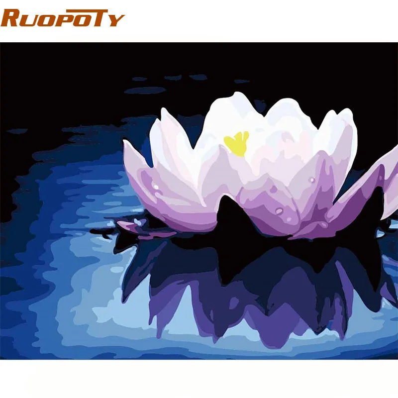 RUOPOTY рамка цветы Diy картина по номерам набор современное настенное искусство