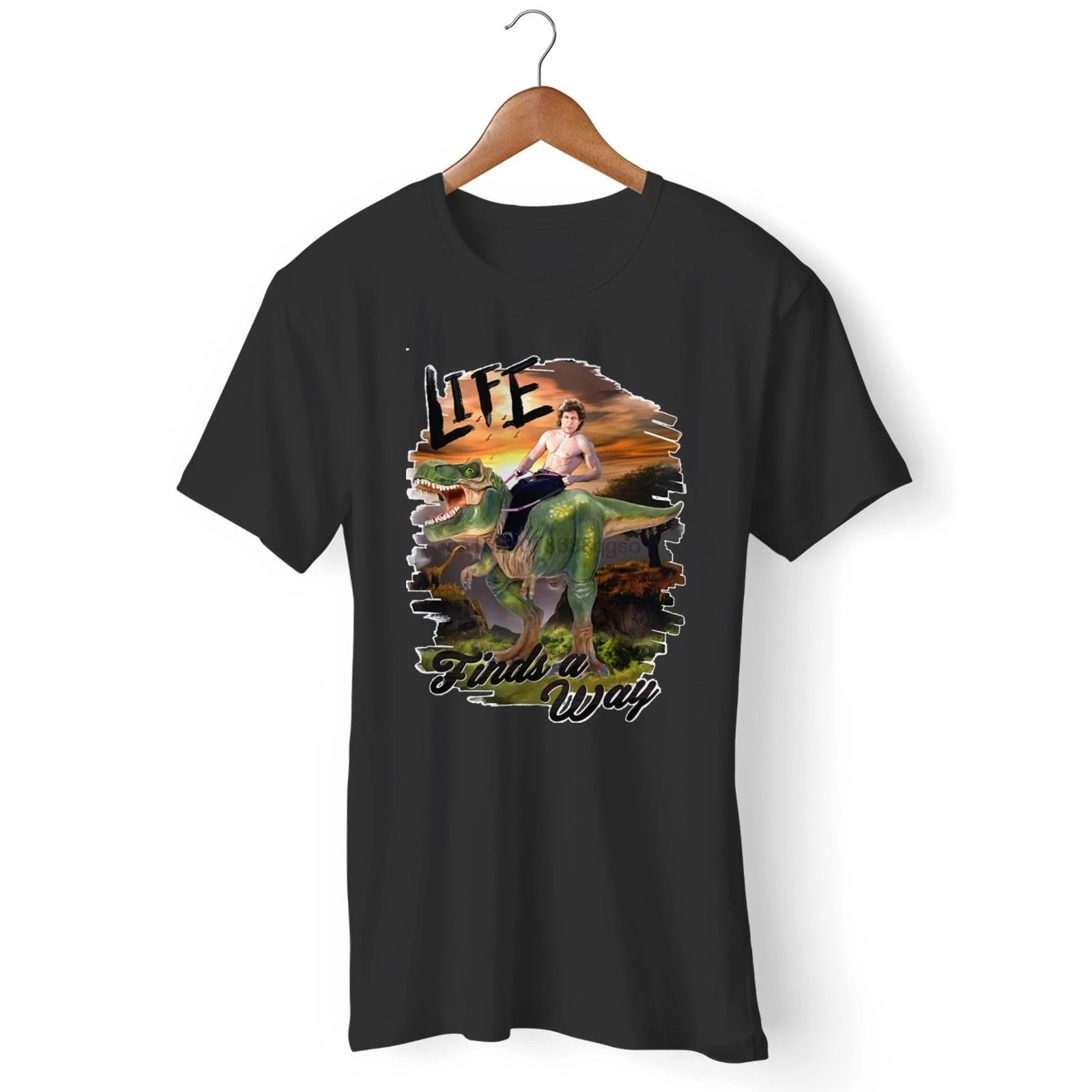 

Life Finds A Way Jeff Goldblum Dinosaur Painting Juras Manand WomanT-Shirt Cool Casual pride t shirt men Unisex Fashion