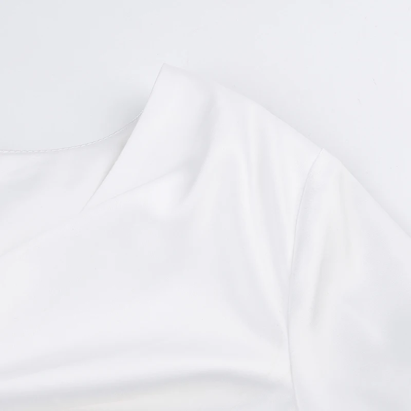 Rapcopter белые однотонные открытые женские сексуальные футболки уличная одежда с длинным рукавом пятнистая футболка бандажная модная укороченная футболка с v-образным вырезом топы