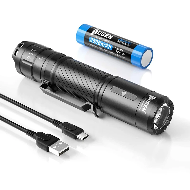 Светодиодный мощсветильник онарь WUBEN перезаряжаемый фонарь с USB C 1200 люмен