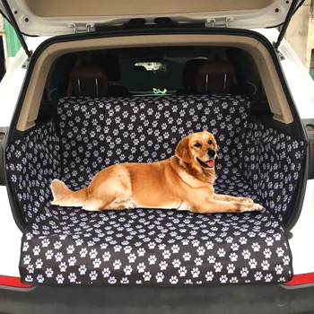 

Pet Pad Car Seated Dog Mat Pads Pet Mat Printed Paws Black Waterproof Oxford Cloth SUV Car Trunk Dog Mat Seat Cover