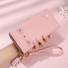 

New small fresh and sweet flower handbag Multi-card large capacity medium and women wallet Coin Purse Female Card Hold