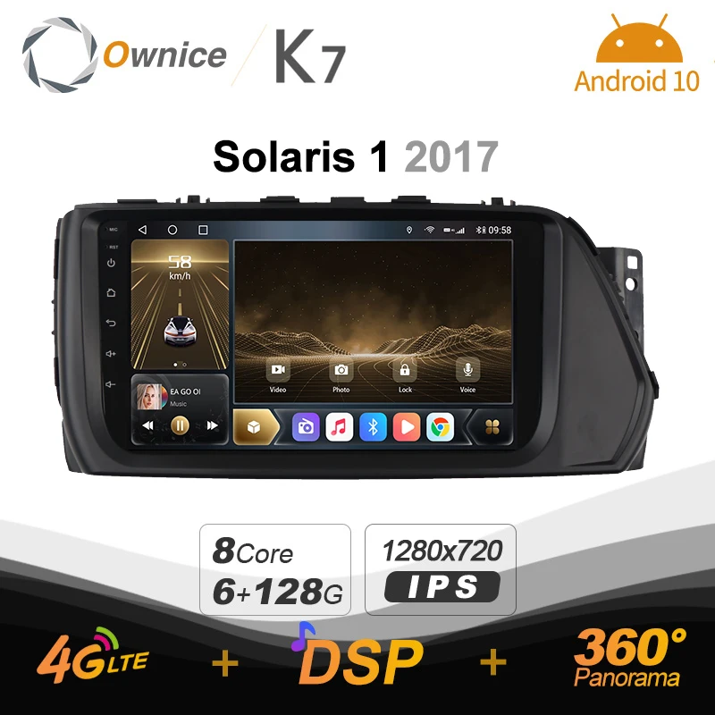 Ownice K7 6G+128G Android 10.0 Car Radio for Hyundai Solaris 1 2017 GPS 2din 4G LTE 5G Wifi autoradio 360 SPDIF 1280*720 | Автомобили и