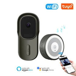 Inteligente campainha câmera 1080p wifi sem fio visual inteligente noite luz campainha chamada intercom trabalho com alexa assistente do google