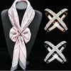 Crystal Brooches Cross Scarf Buckle For Women  Hollow X Shape Scarves Buckle Brooch Fashion Jewelry Clothing Accesories ► Photo 2/6