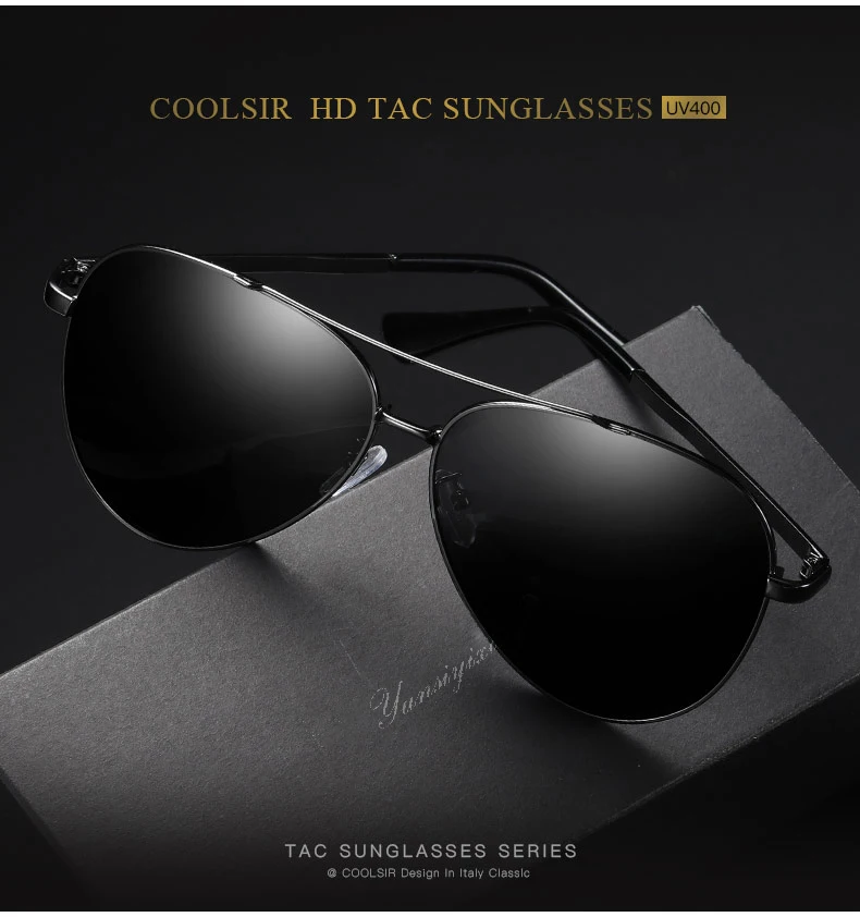 

YUNSIYIXING Classic Square Sunglasses Men Frame Outdoor Driving Black Sunglasses Anti Reflective polarized The New Listing