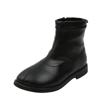 

Fashion Autumn and Winter New Korean Medium Big Kids Girls' Pu Soft Bottom Short Boots Foreign Style Princess Boots 26-36
