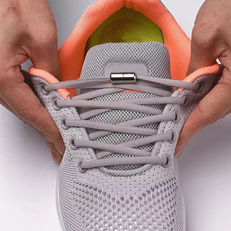 

2020 1Pair No tie Shoelaces Round Elastic Shoe Laces For Kids and Adult Sneakers Shoelace Quick Lazy Laces 12 Color Shoestrings