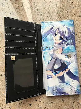 

Anime Vocaloid miku Hatsune Miku Printed Cosplay PU Cartoon Long Purse Girls Creative Blue Hasp Card Holder Wallet Bag Gift New