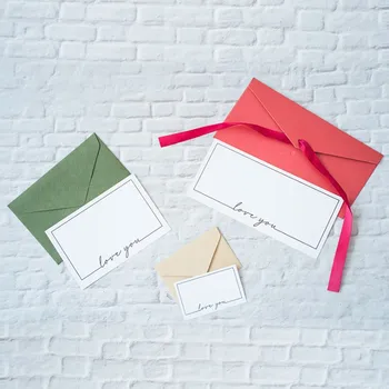 

100pcs wholesale White card vintage card thank you/bestwishs/love you 3size blessing Message Birthday Greeting