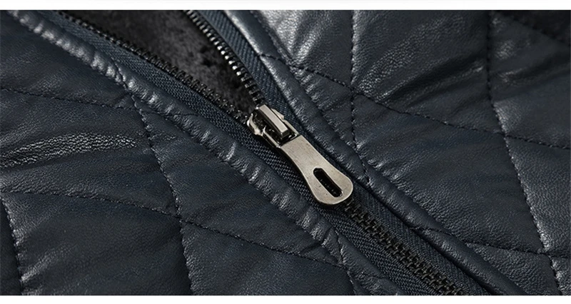 Winter New Men's PU Leather Jacket Stand Collar Thick Warm Clothing Slim Fits Male Parkas Fashion Motorcycle Leather Coats,15611