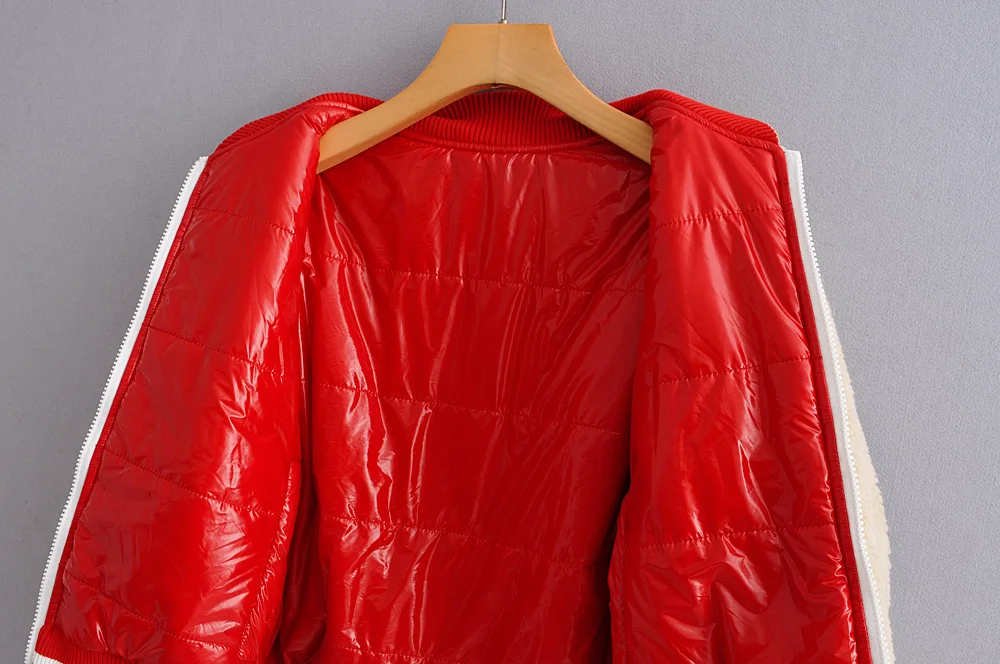 Двусторонняя одежда женские Зимние флисовые плюшевые пальто модное женское теплое пальто женская красная овечья шерсть короткая анораковая куртка для девочек шик