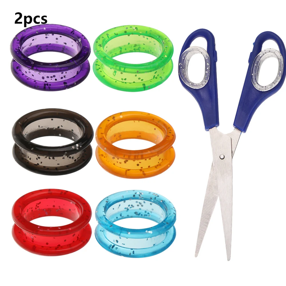 2 uds. De goma de silicona colorida, anillo de tijeras de aseo, tijeras de corte de pelo duraderas, accesorios, herramientas de costura aptas para tijeras de mascotas, Etc.
