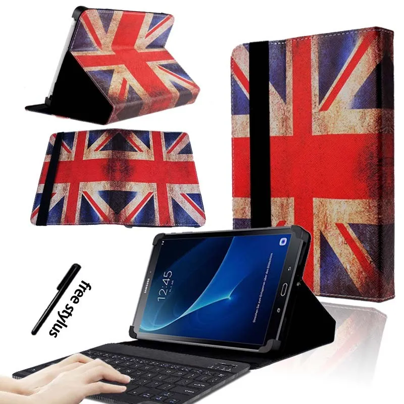KK&LL для samsung Galaxy Tab A A6 10,1 T580 T585()-кожаный чехол-подставка для планшета+ bluetooth-клавиатура - Цвет: Union Jack