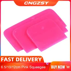 Raclette rose souple 6.5/10/12cm, emballage souple, Film vinylique, grattoir en caoutchouc, autocollant de voiture, papier peint, essuie glace B77 
