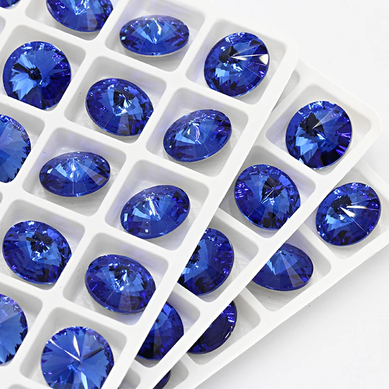 Blue Rose Mixed Round Crystal Glass Rhinestones for Craft and Clothing Decoration