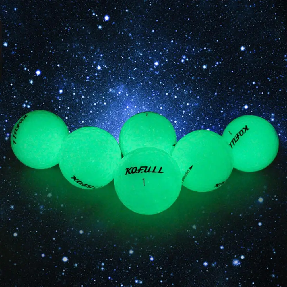 

KOFULL 6PC Practice Light Up Luminous LED Golf Balls Glow In The Dark For Night Training Best Christmas Gift
