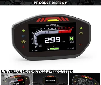 

Universal Motorcycle Dashboard Modified Color Digital Speedometer adjustable Speed Water Temperature LED TFT Oil Gauge
