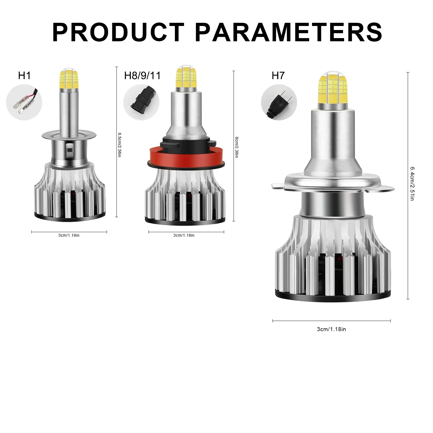 2pcs 8 Sides H11 H7 Led Car Headlights Bulbs 6500K H8 H9 H11 200W 20000LM 3D Canbus 360 degree Auto Fog Lights LED Headlights