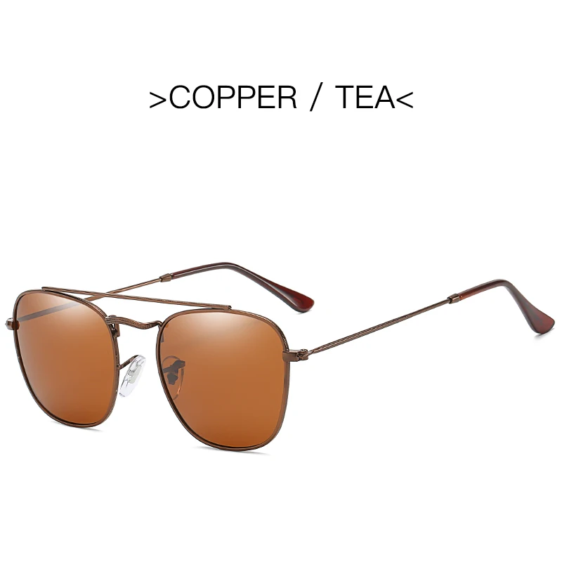 MVBBFJR Fashion Men Polarized Sunglasses Women Driving Shade Mirror Square Metal Eyewear Classic Retro Vintage Sun Glasses UV400 - Цвет линз: C4